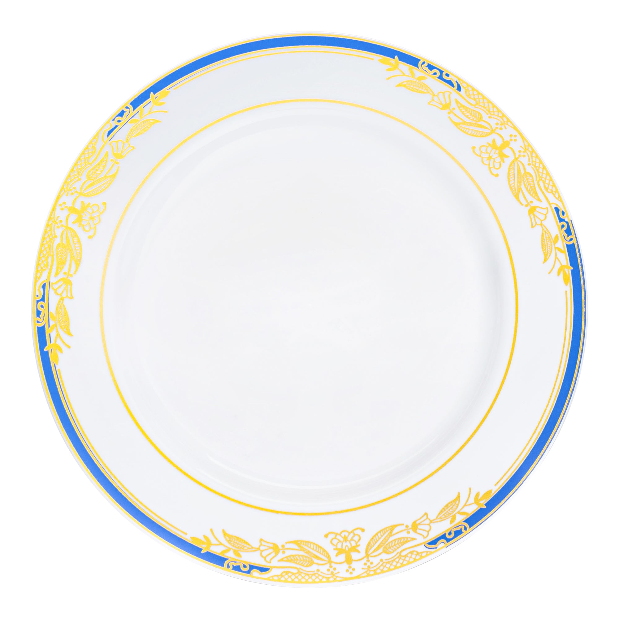 http://www.thekayacollection.com/cdn/shop/files/White-with-Blue-and-Gold-Harmony-Rim-Plastic-Dinner-Plates-Secondary.jpg?v=1703159368