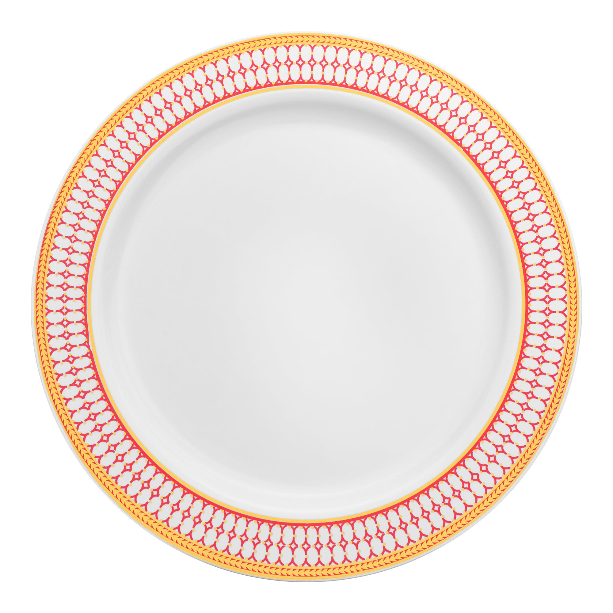 White plate 2024 with gold rim