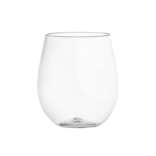 12 oz. Clear Elegant Stemless Disposable Plastic Wine Glasses