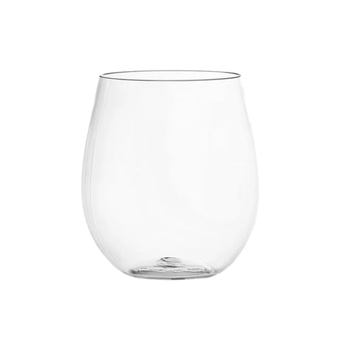 12 oz. Clear Elegant Stemless Disposable Plastic Wine Glasses