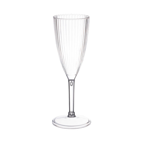 8 oz. Clear Stripe Round Plastic Champagne Flutes