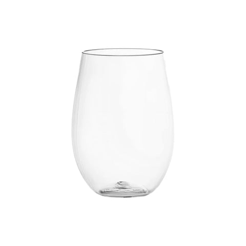 16 oz. Clear Stemless Disposable Plastic Wine Glasses