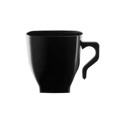 8 oz. Black Square Disposable Plastic Coffee Mugs