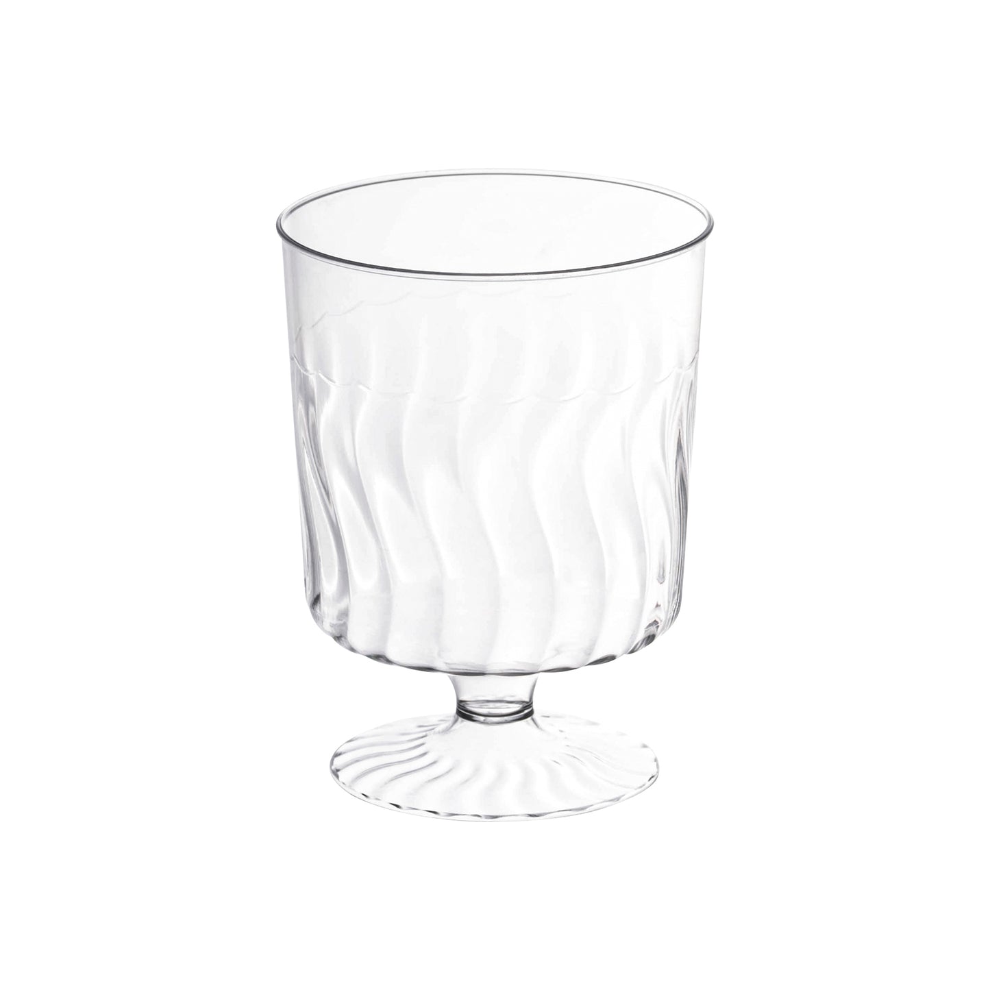 8 oz. Clear Disposable Plastic Pedestal Wine Glasses