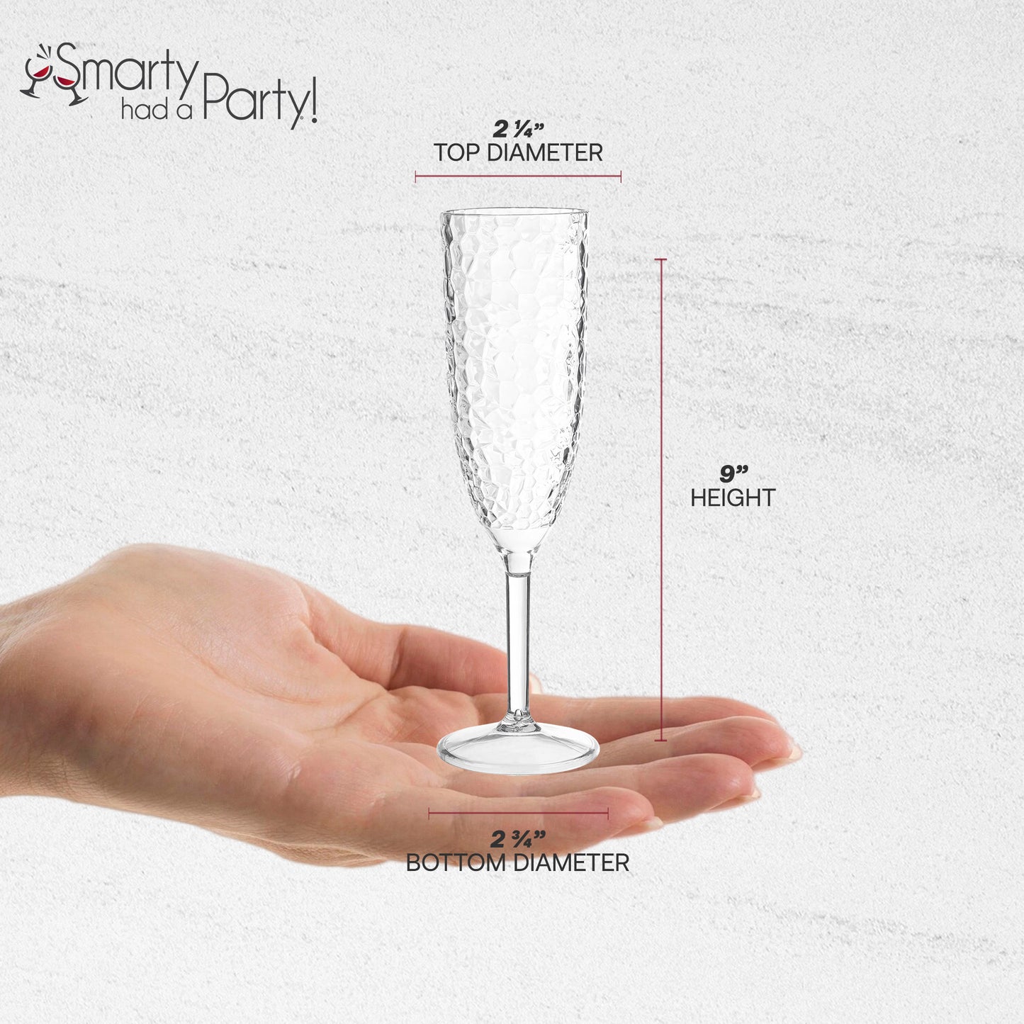 8 oz. Crystal Plastic Disposable Champagne Flutes