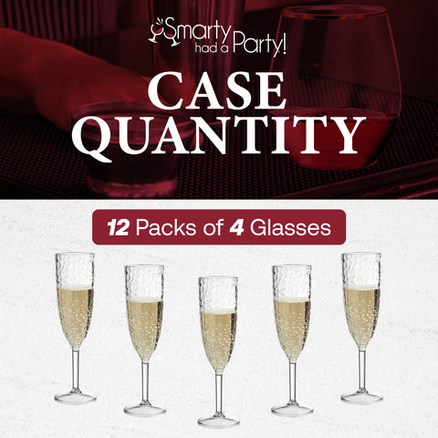 8 oz. Crystal Plastic Disposable Champagne Flutes