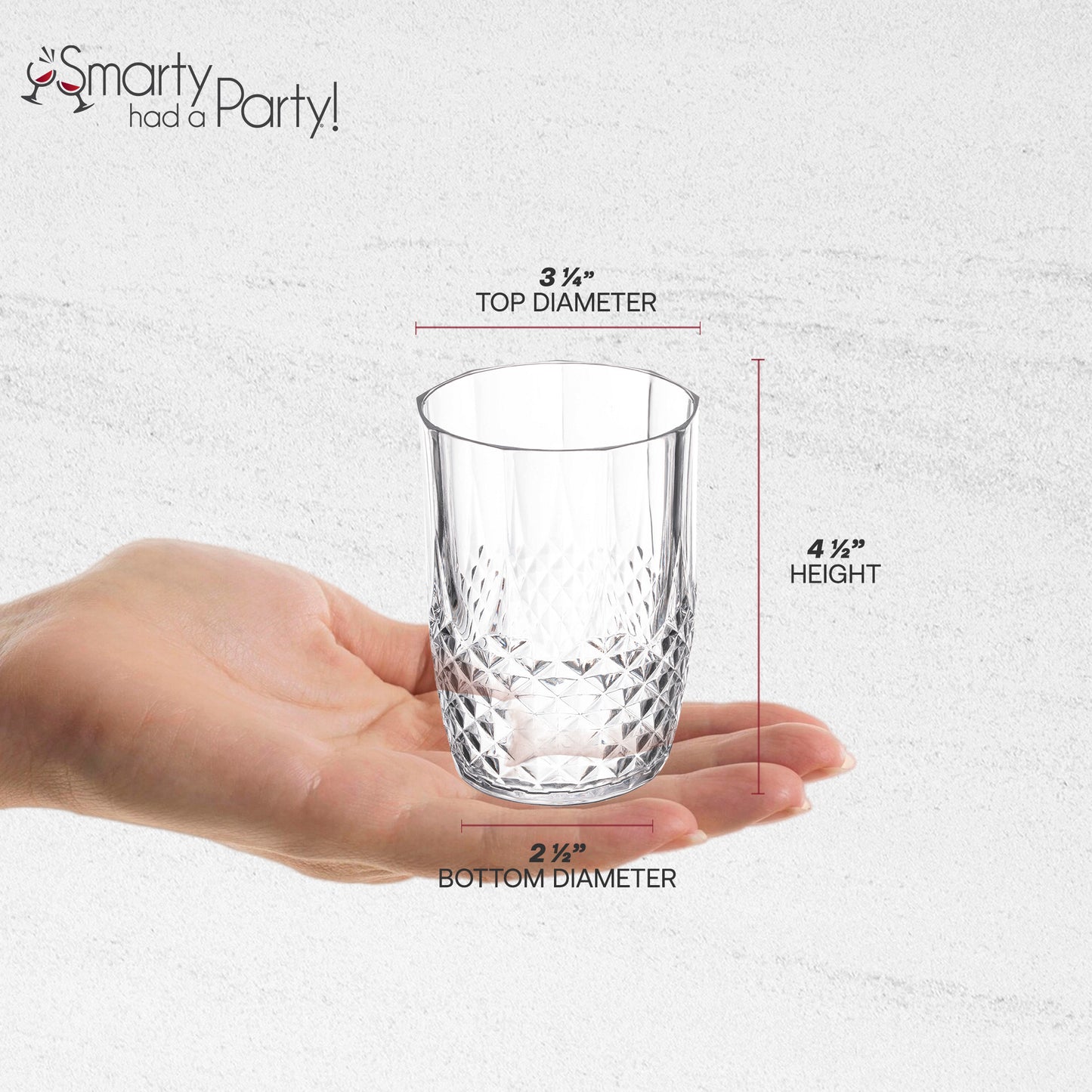 16 oz. Clear Stripe Round Plastic Tumblers