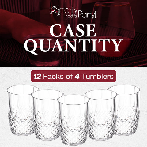 16 oz. Clear Stripe Round Plastic Tumblers