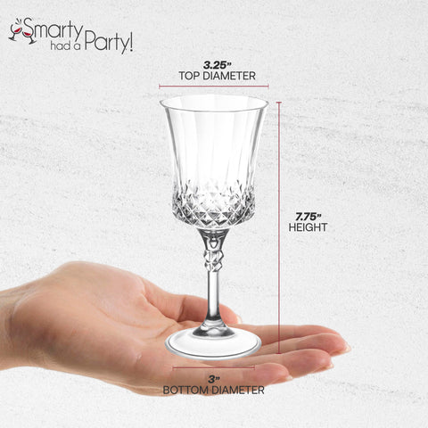 11 oz. Clear Crystal Cut Disposable Plastic Wine Goblets