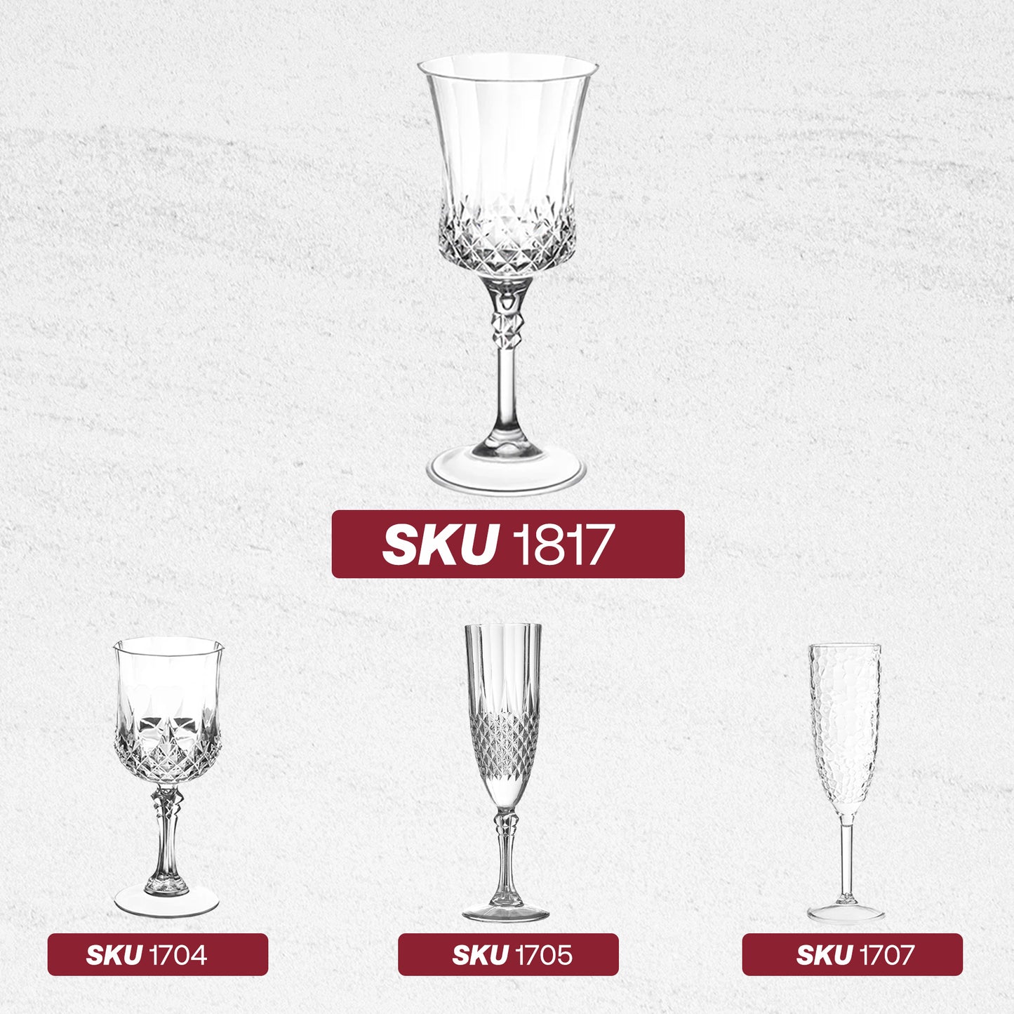 11 oz. Clear Crystal Cut Disposable Plastic Wine Goblets