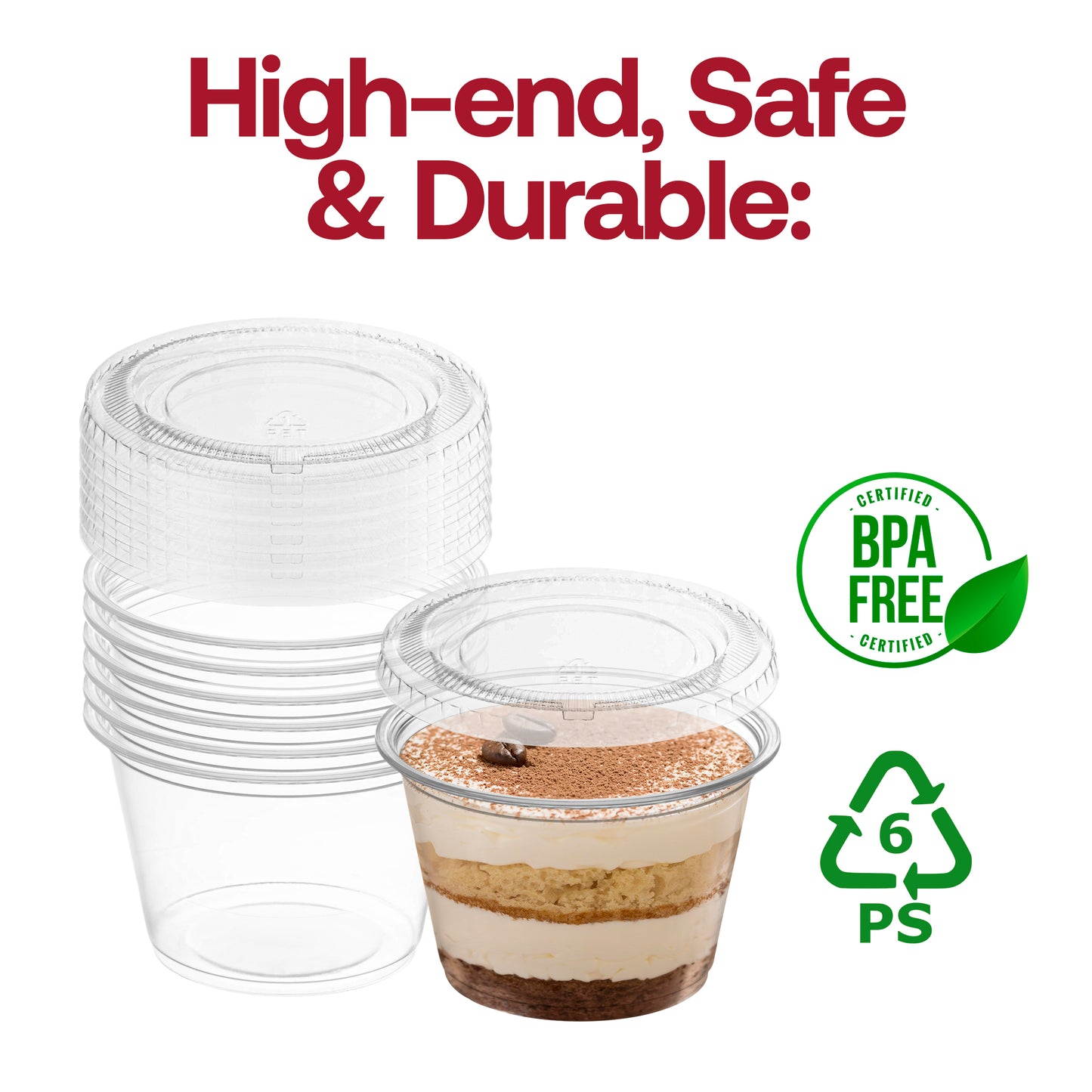 4oz Clear Plastic Disposable Portion/Souffle Cups with Lids