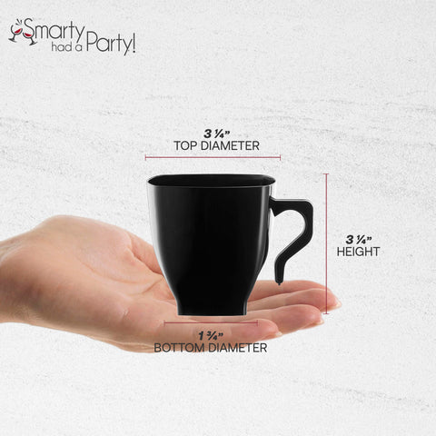 8 oz. Black Square Disposable Plastic Coffee Mugs