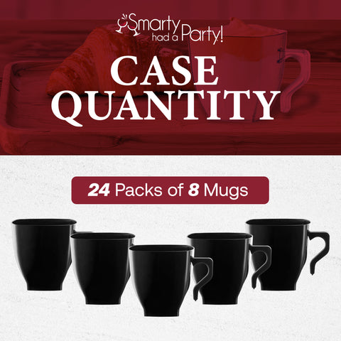 8 oz. Black Square Disposable Plastic Coffee Mugs