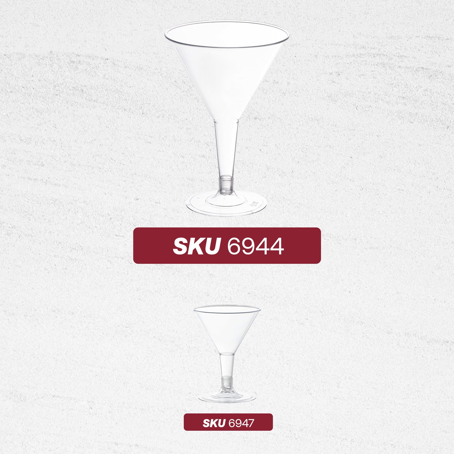 6 oz. Clear Disposable Plastic Martini Glasses