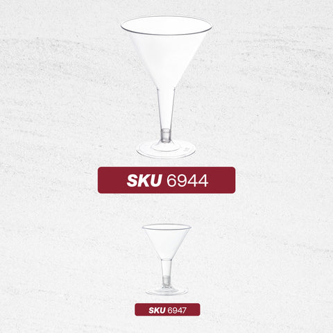 6 oz. Clear Disposable Plastic Martini Glasses