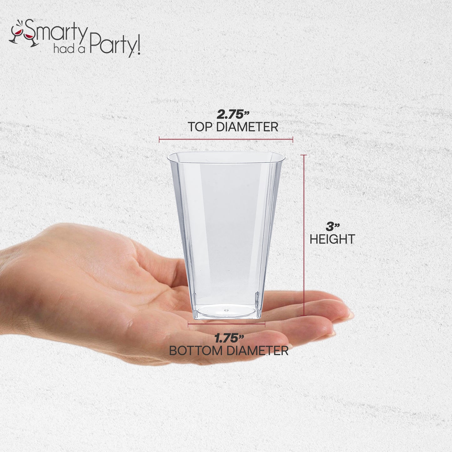 8 oz. Clear Square Disposable Plastic Cups