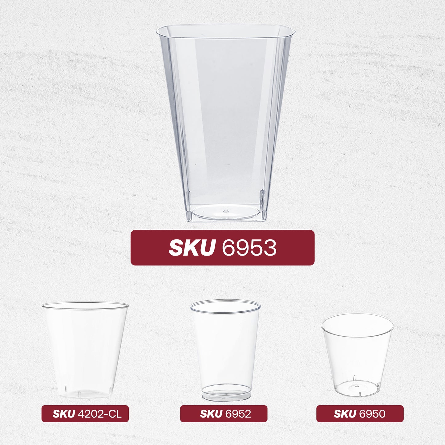 8 oz. Clear Square Disposable Plastic Cups