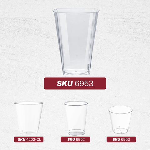 8 oz. Clear Square Disposable Plastic Cups