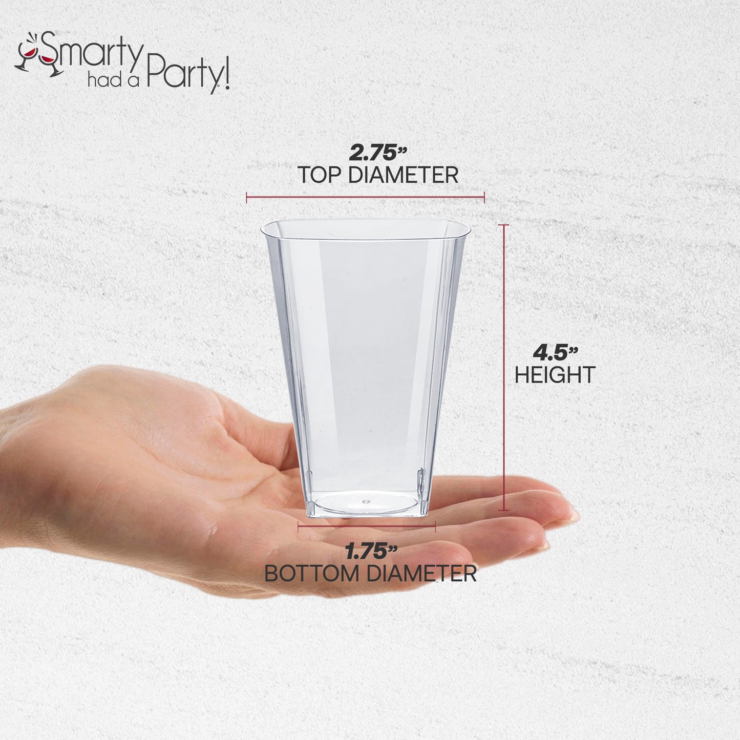 10 oz. Clear Square Disposable Plastic Cups