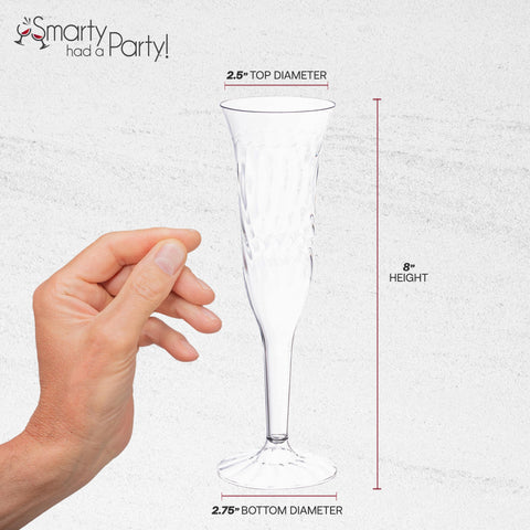 5 oz. Clear Disposable Plastic Champagne Flutes