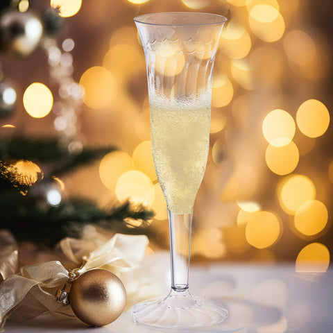 5 oz. Clear Disposable Plastic Champagne Flutes