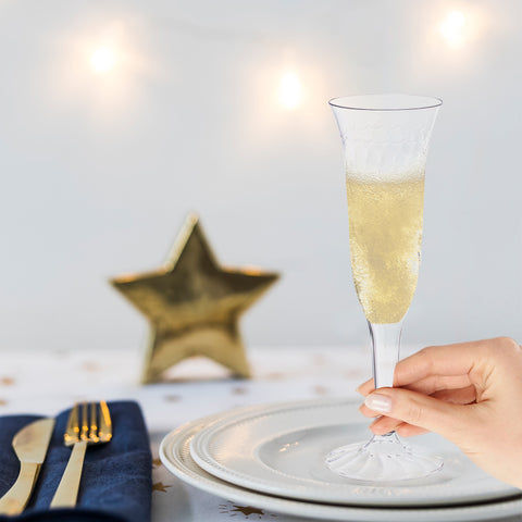 5 oz. Clear Disposable Plastic Champagne Flutes