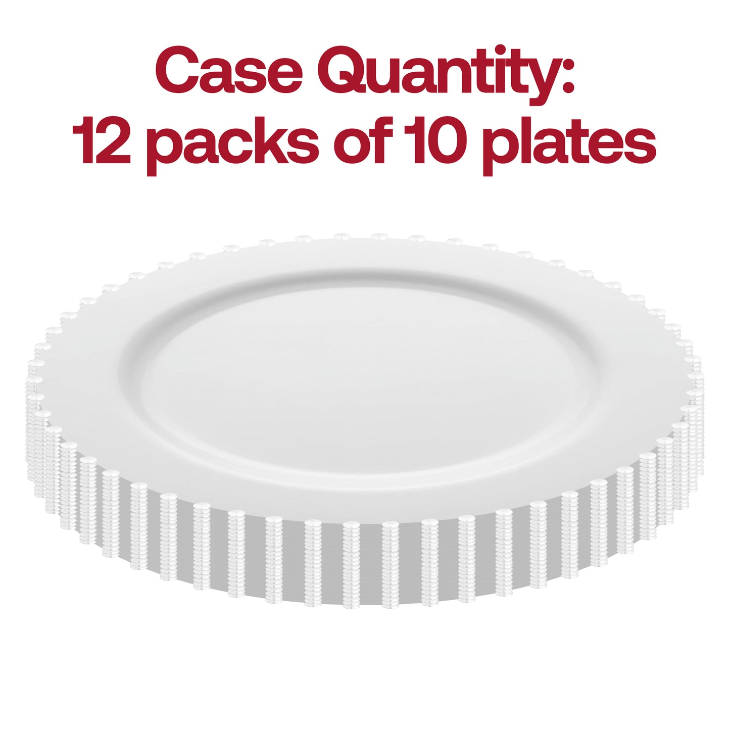 White Pearl String Round Plastic Salad Plates (7”)