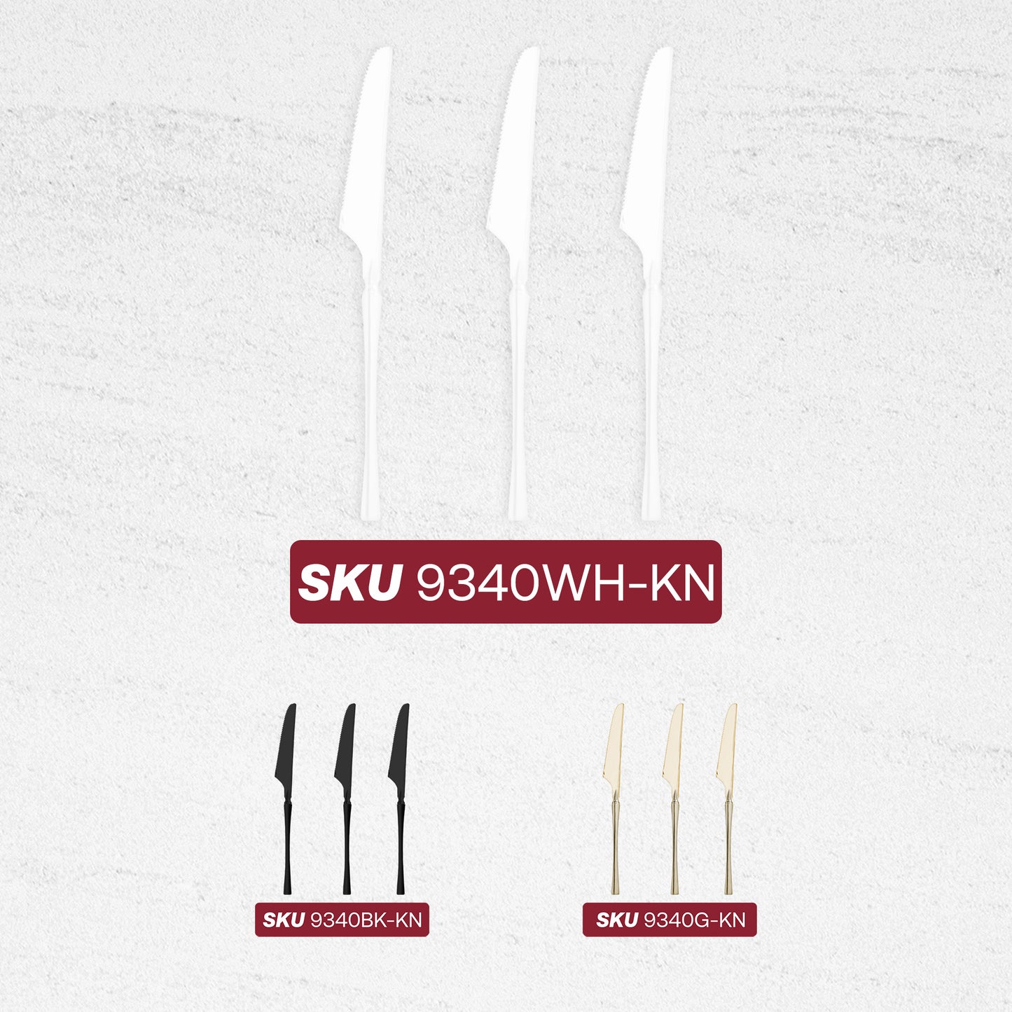 Solid White Moderno Disposable Plastic Dinner Knives