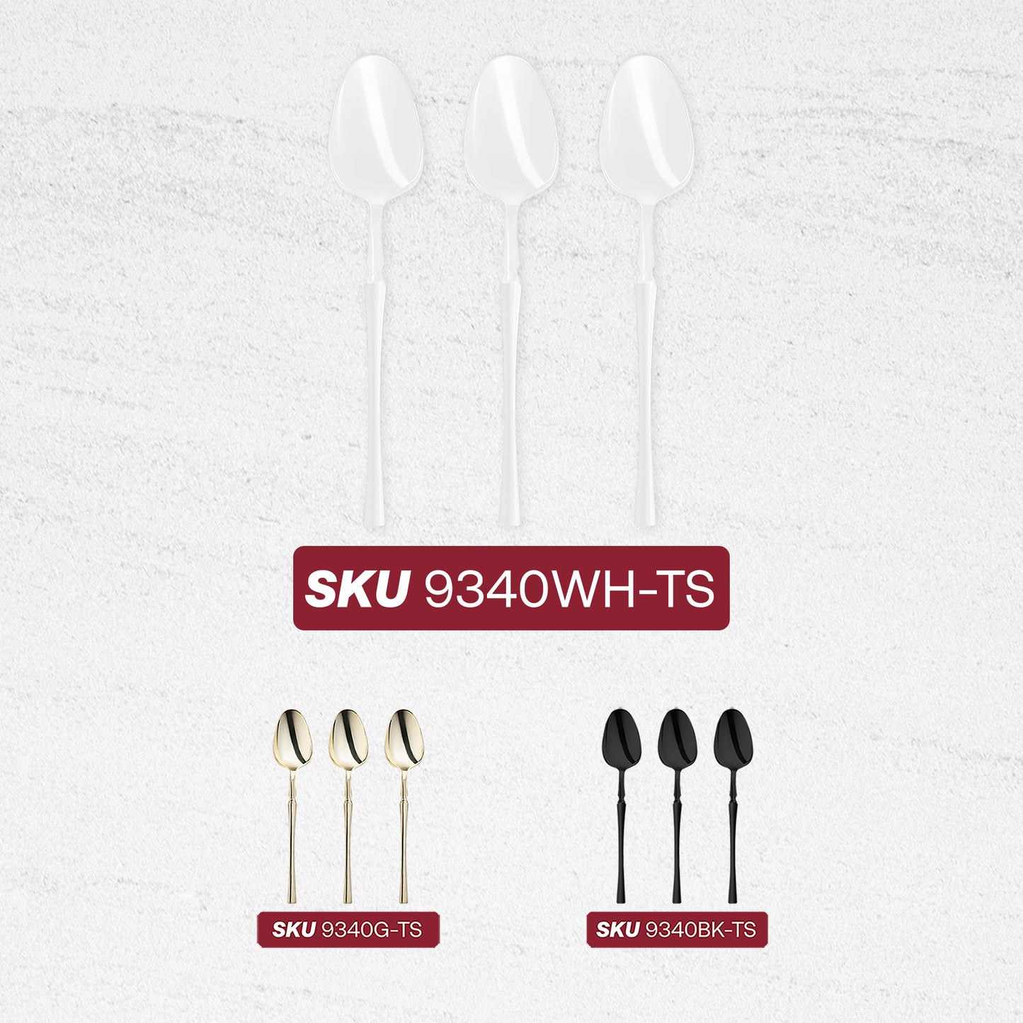 Solid White Moderno Disposable Plastic Dessert Spoons