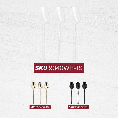 Solid White Moderno Disposable Plastic Dessert Spoons