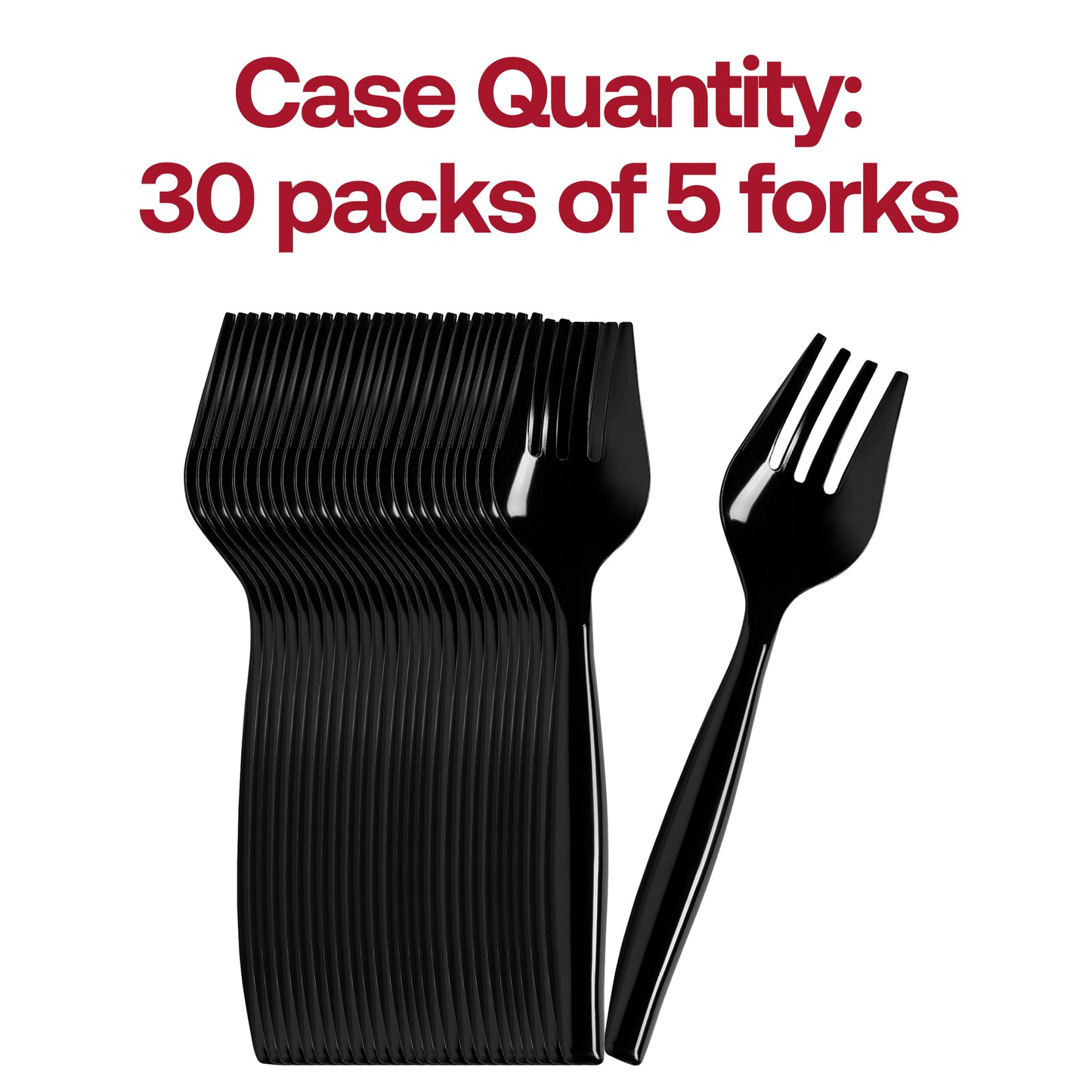 Black Disposable Plastic Serving Forks Quantity | The Kaya Collection