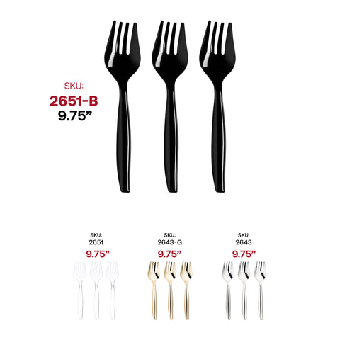 Black Disposable Plastic Serving Forks SKU | The Kaya Collection