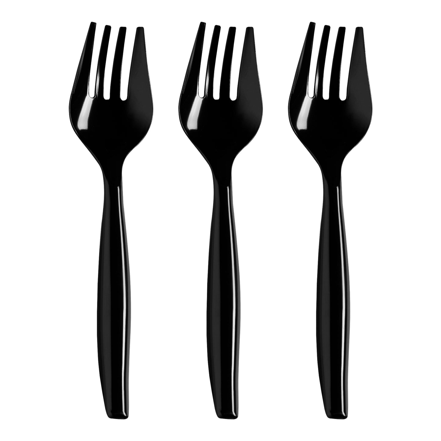 Black Disposable Plastic Serving Forks Secondary | The Kaya Collection