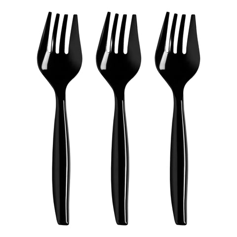 Black Disposable Plastic Serving Forks Secondary | The Kaya Collection