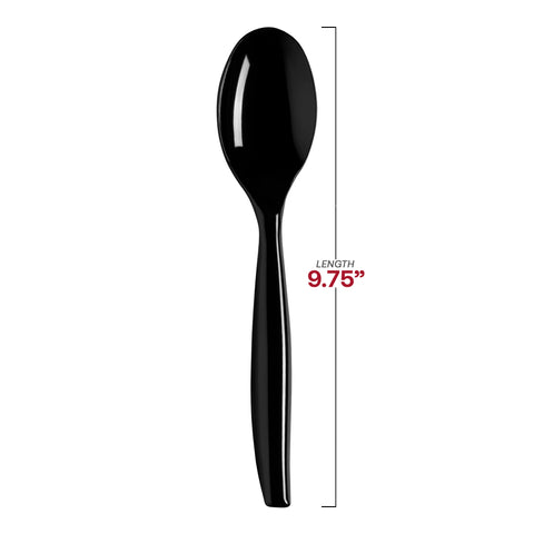 Black Disposable Plastic Serving Spoons Dimension | The Kaya Collection