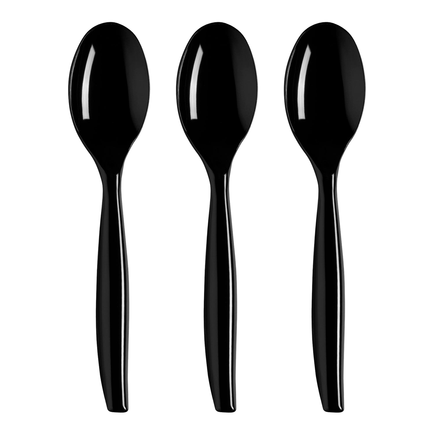 Black Disposable Plastic Serving Spoons Secondary | The Kaya Collection