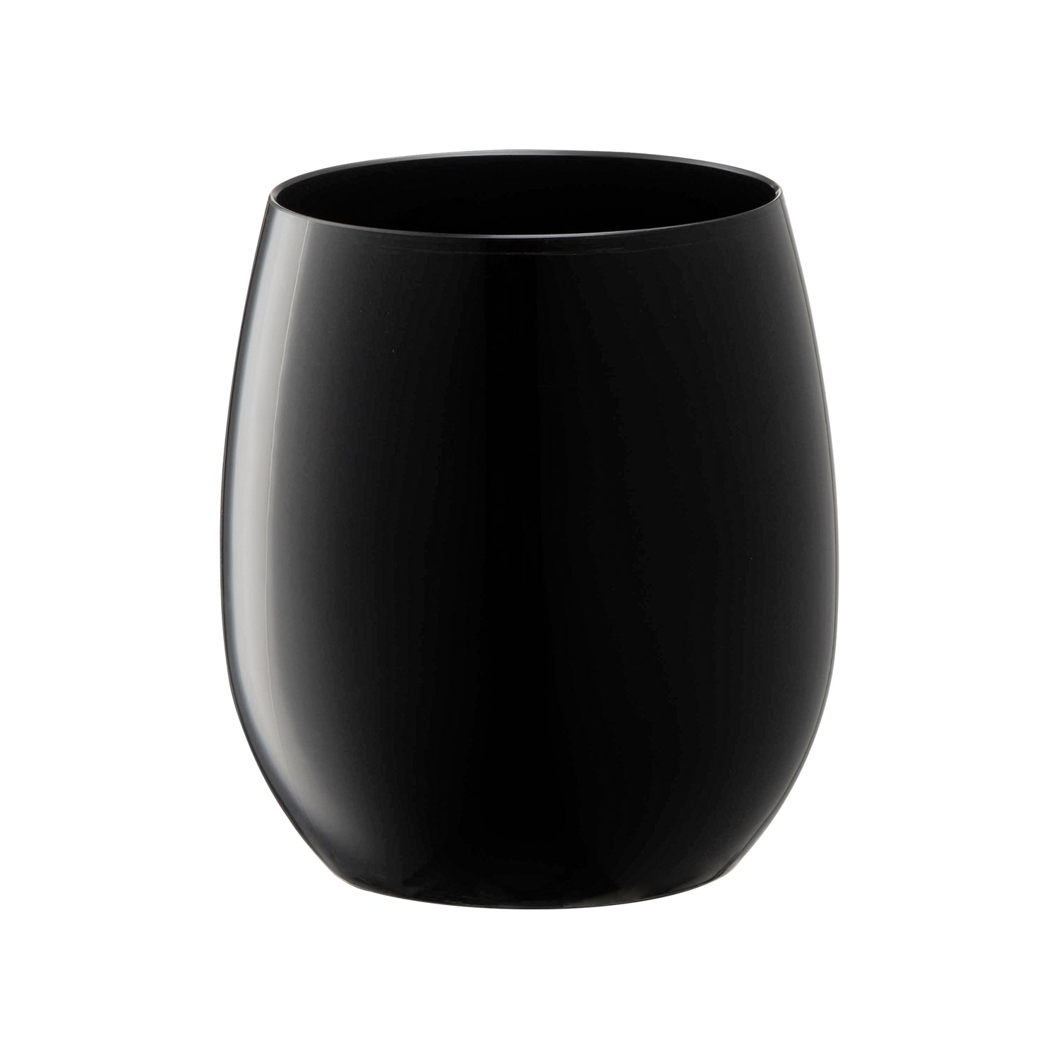 12 oz. Black Elegant Stemless Plastic Wine Glasses Main | The Kaya Collection