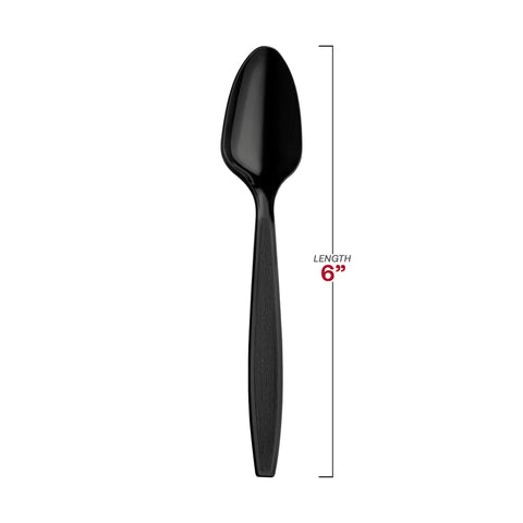 Black Plastic Disposable Spoons Dimension | The Kaya Collection