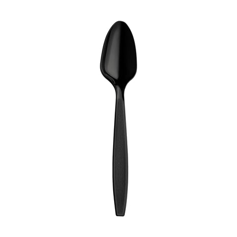 Black Plastic Disposable Spoons Main | The Kaya Collection