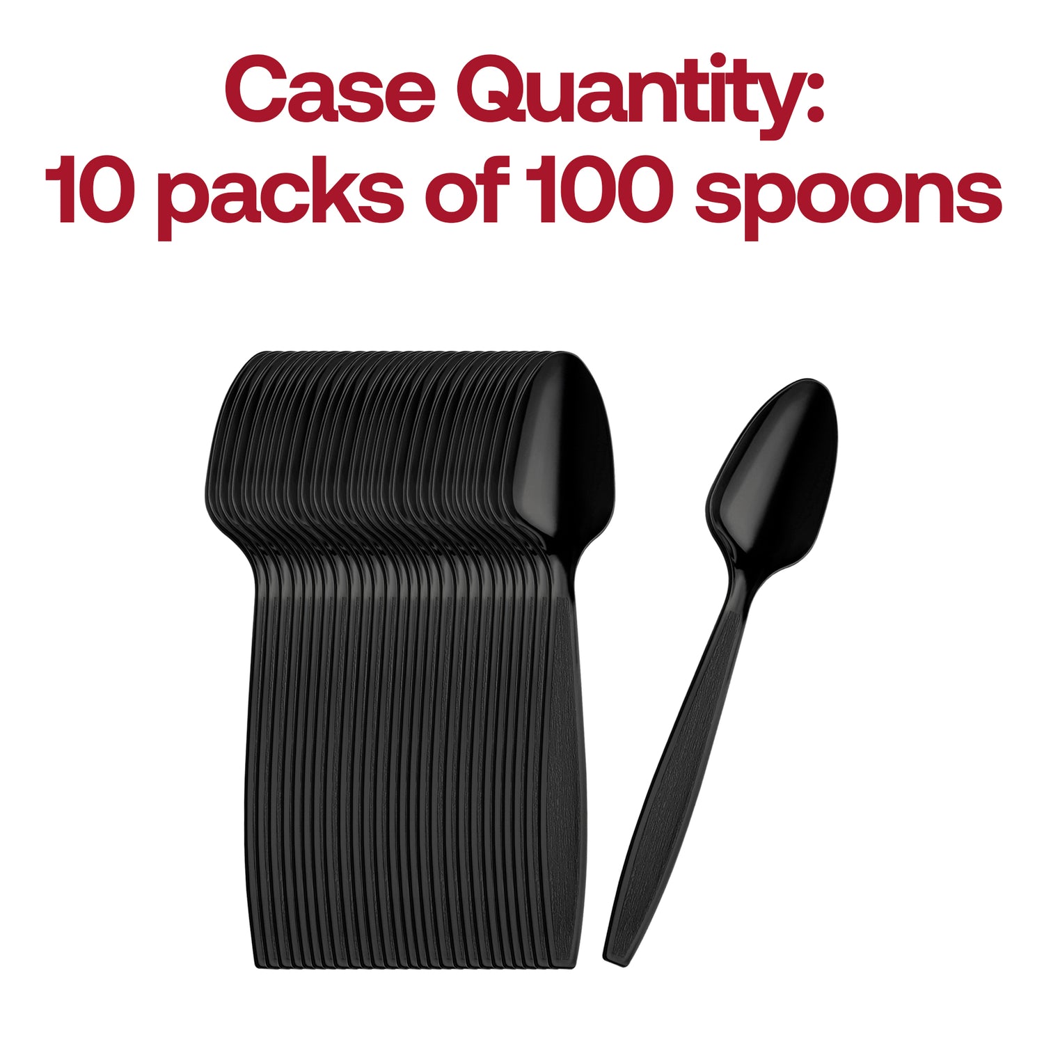 Black Plastic Disposable Spoons Quantity | The Kaya Collection