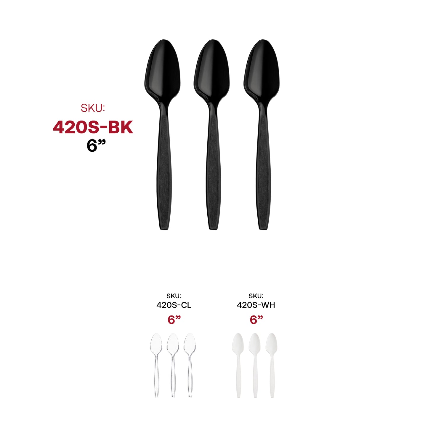 Black Plastic Disposable Spoons SKU | The Kaya Collection