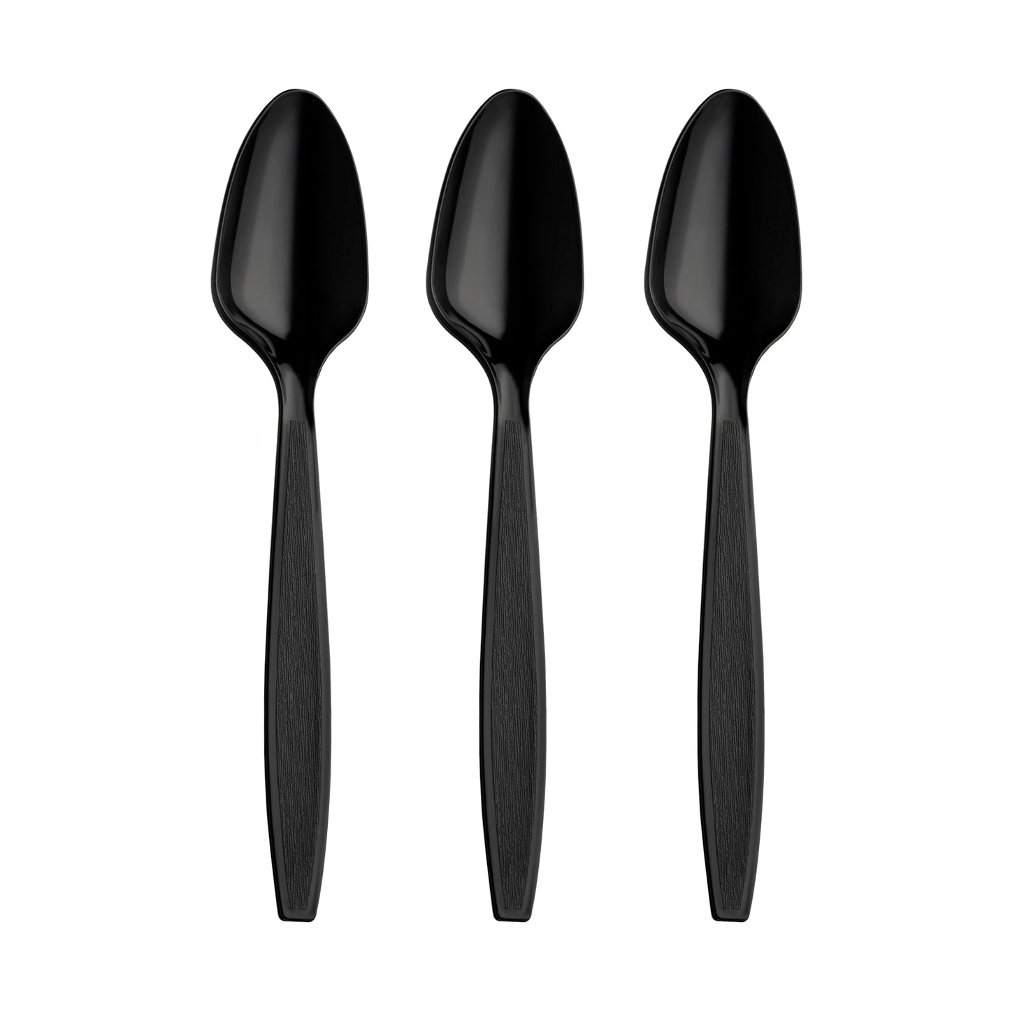 Black Plastic Disposable Spoons Secondary | The Kaya Collection