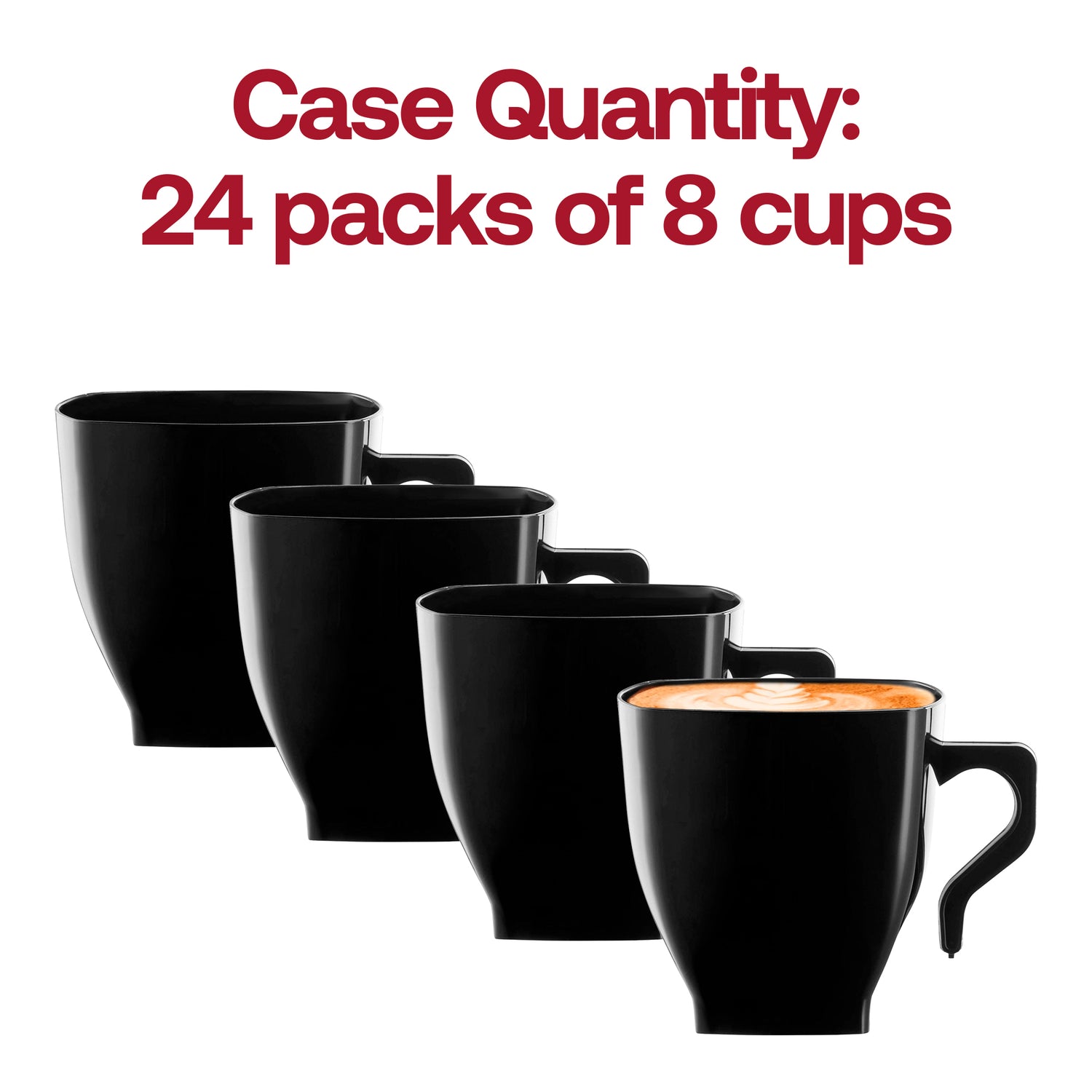 8 oz. White Square Disposable Plastic Coffee Mugs