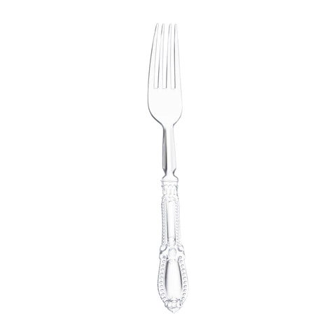 Clear Baroque Disposable Plastic Dinner Forks | The Kaya Collection