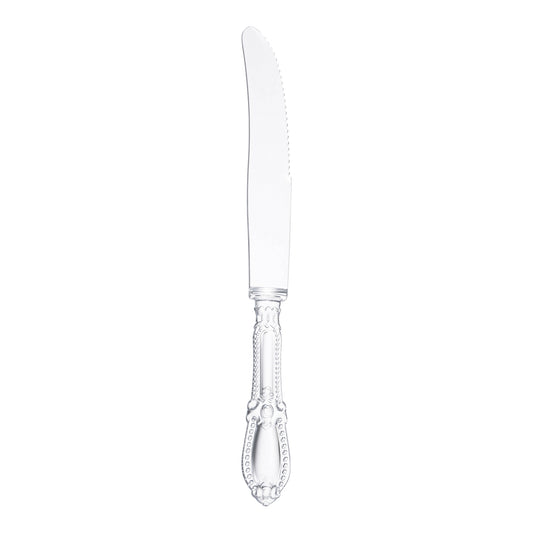 Clear Baroque Disposable Plastic Dinner Knives Main | The Kaya Collection