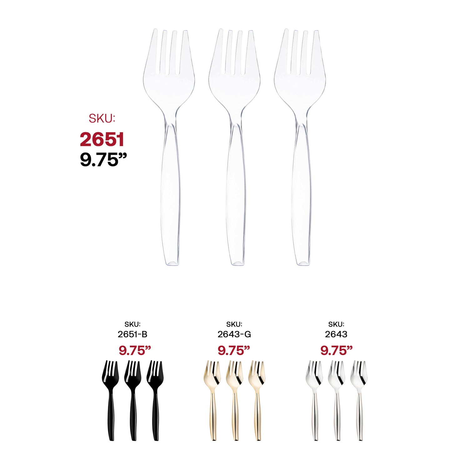 Clear Disposable Plastic Serving Forks SKU | The Kaya Collection