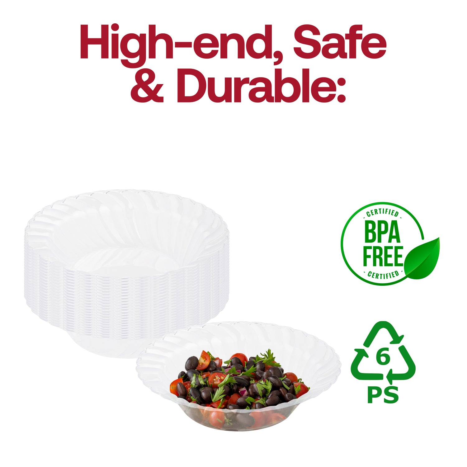 Clear Flair Disposable Plastic Dessert Bowls (5 oz.) BPA | The Kaya Collection