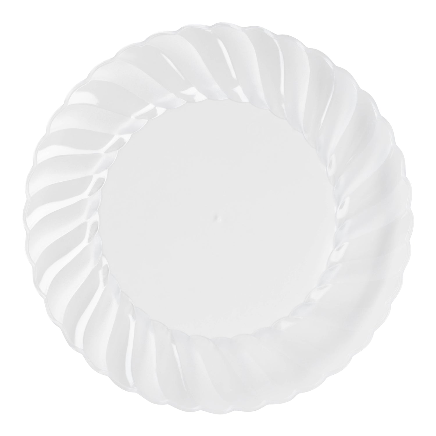 10 Pack Clear Hard Plastic Dinner Plates, Disposable Tableware