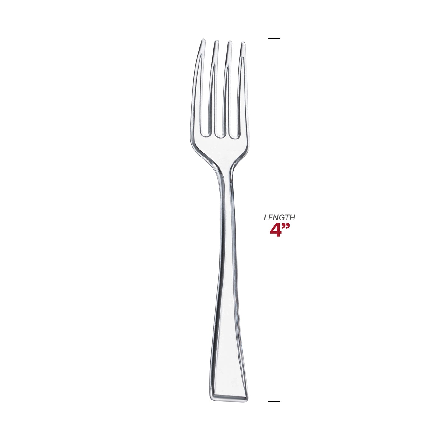 Clear Mini Plastic Disposable Tasting Forks Dimension | The Kaya Collection