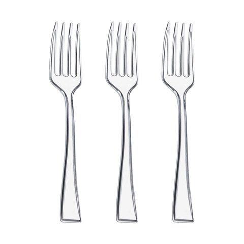 Clear Mini Plastic Disposable Tasting Forks Secondary | The Kaya Collection